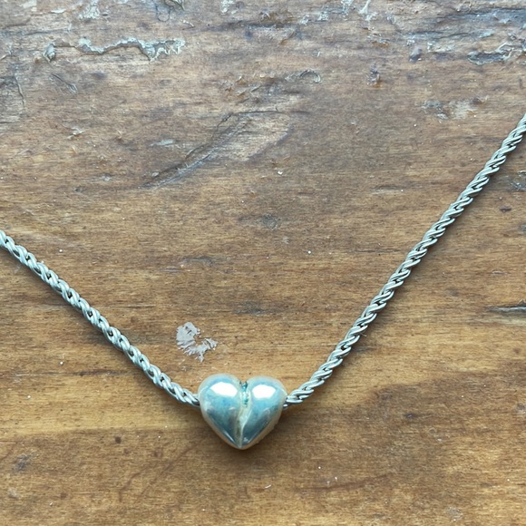 Fortunoff Sterling silver heart necklace, vintage - Picture 2 of 4